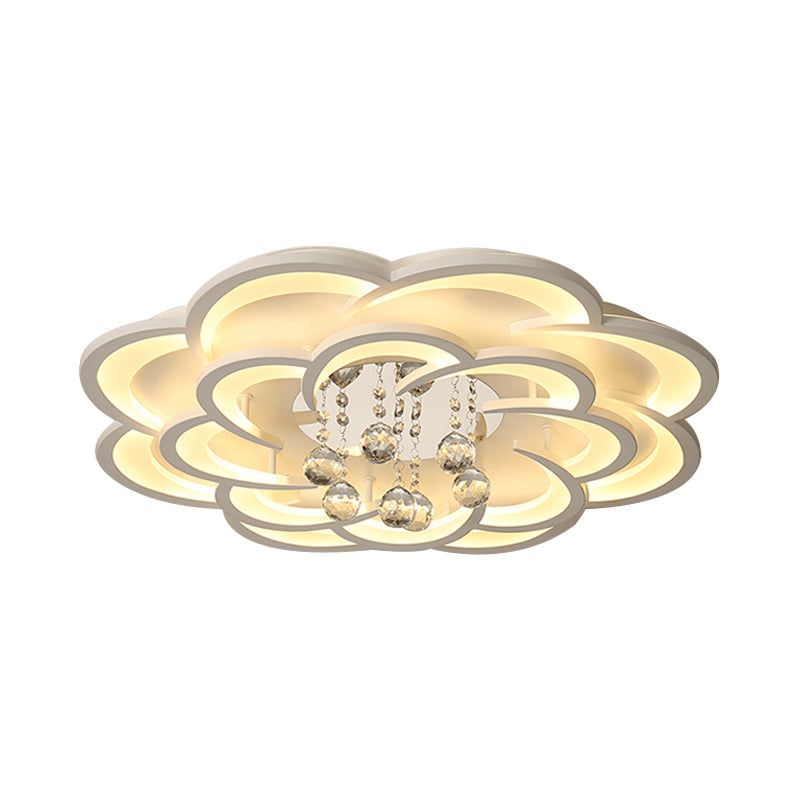 Modern Acrylic Flower Led Ceiling Light - Warm/White 20.5’/27’/31.5’ Wide For Living Room