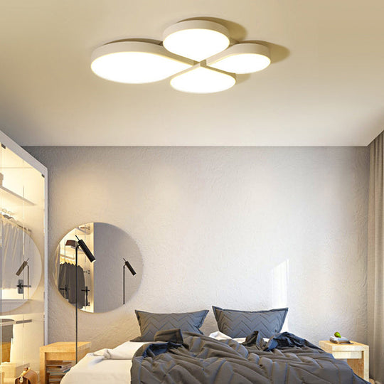 Waterdrop Acrylic Ceiling Light With Warm/White - Nordic Style For Bedrooms In White/Pink/Blue