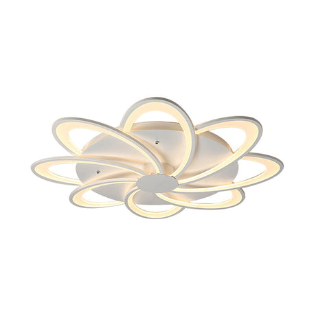 Modern Flower Flushmount Lighting - Acrylic 6/7/8-Light Ceiling Fixture For Bedroom Warm Or White