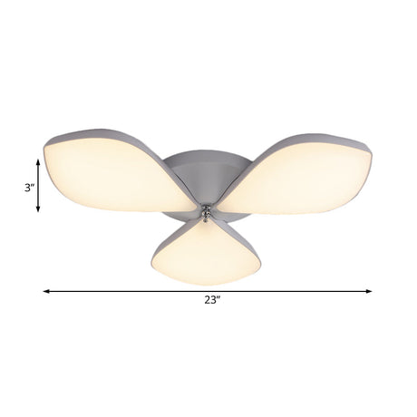 Nordic Petal Acrylic Flush Mount Light Fixture For Bedroom Ceiling - 3/4/5 Heads White