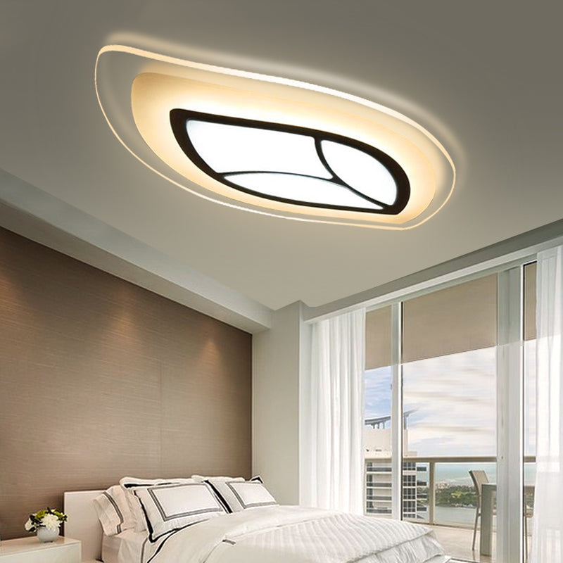 Modern Flush Mount Leaf Ceiling Light: 21.5’/35.5’/39’ Acrylic Wide In Warm/White For Bedroom