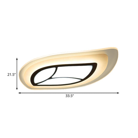 Modern Flush Mount Leaf Ceiling Light: 21.5/35.5/39 Acrylic Wide In Warm/White For Bedroom Lighting