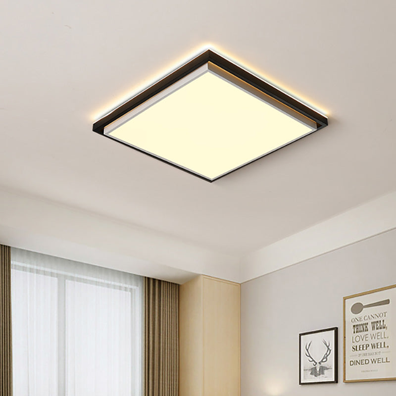 Ultra Thin Acrylic Led Flush Light - Wide Bedroom Ceiling Fixture In Warm/White (18’/21.5’/35.5’)