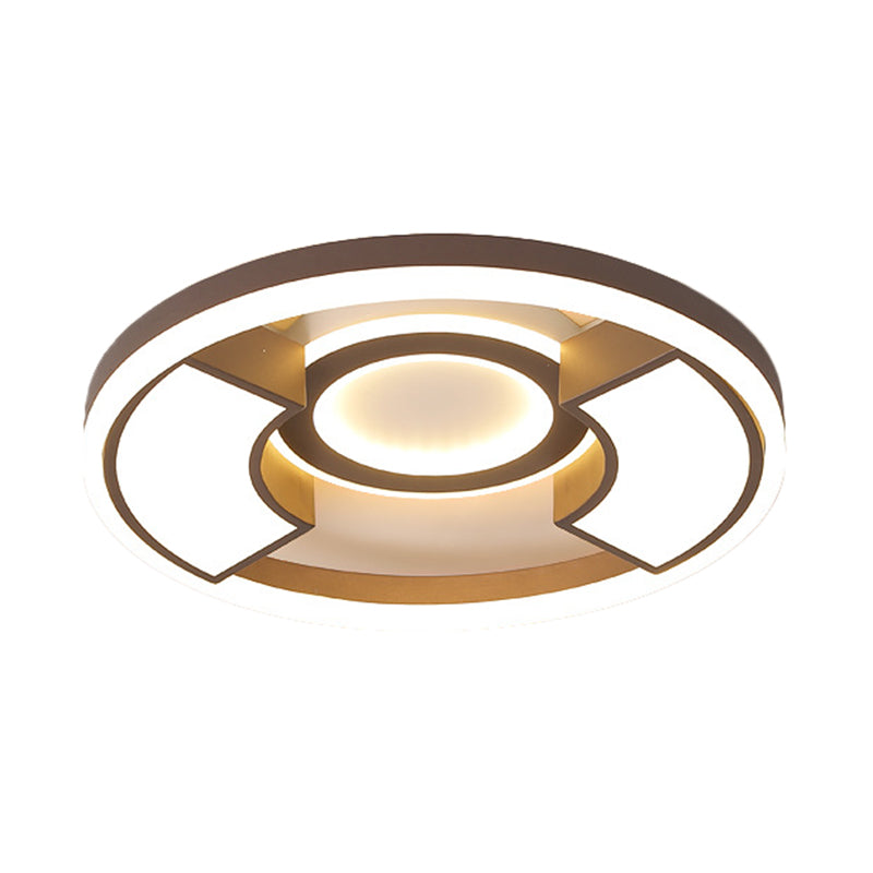 Contemporary Round Flush Mount Led Ceiling Light Fixture - 16’/19.5’ Diameter Warm/White For Bedroom