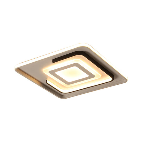 Modern Acrylic Rectangular Led Ceiling Lamp For Living Room - Warm/White Light 18/21.5/35.5 Wide