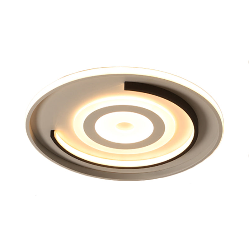 Round Led Acrylic Flush Mount Ceiling Lamp - 18’/21.5’ Diameter Warm/White Light Contemporary
