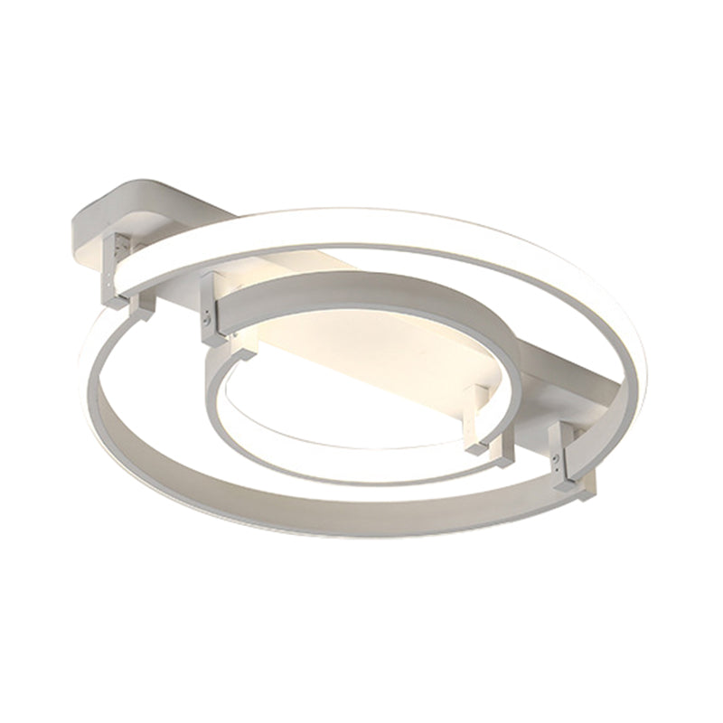 Sleek Acrylic Led Bedroom Ceiling Lamp In Warm/White Light - Black/White Flush Mount Various Sizes