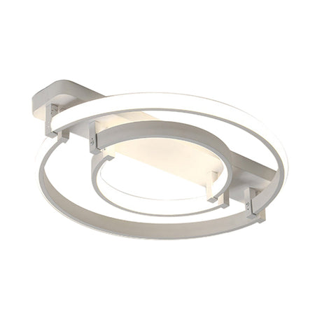 Sleek Acrylic Led Bedroom Ceiling Lamp In Warm/White Light - Black/White Flush Mount Various Sizes