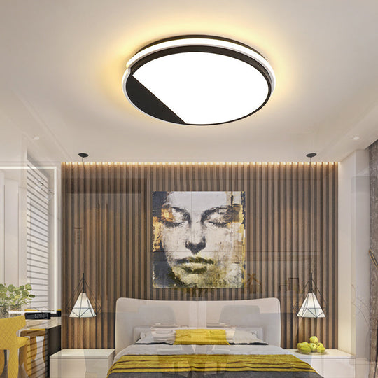 Simple Acrylic Flush Mount Led Ceiling Lamp 16/19.5 Diameter Warm/White Light - Dining Room Lighting