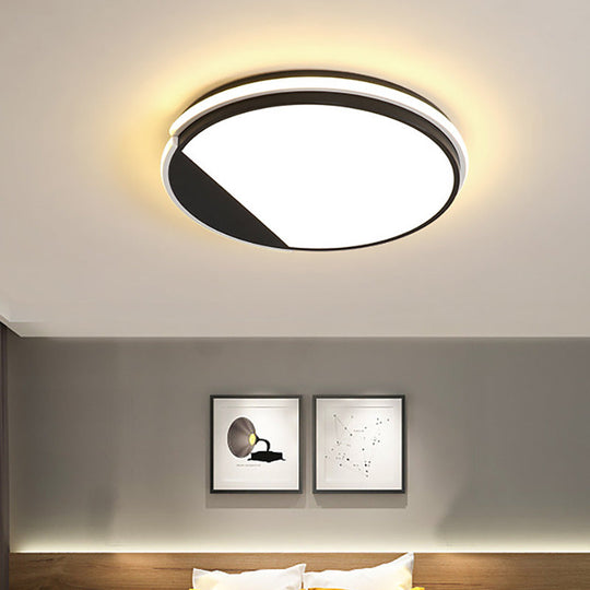 Simple Acrylic Flush Mount Led Ceiling Lamp 16/19.5 Diameter Warm/White Light - Dining Room Lighting