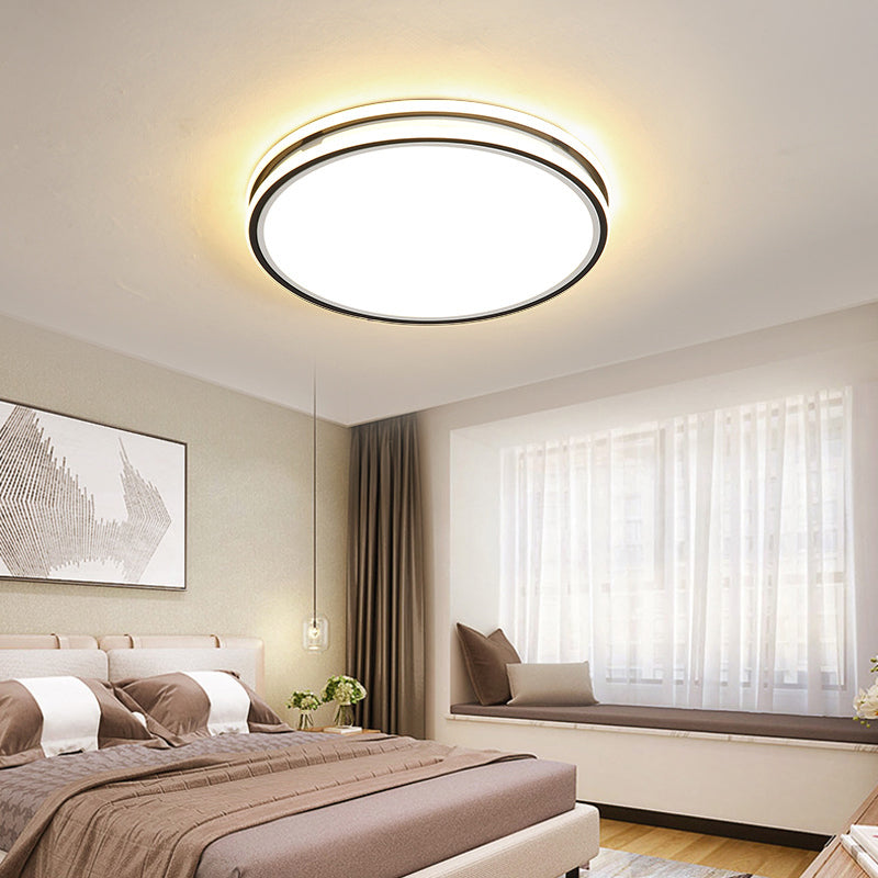 Modern Acrylic Flush Mount Ceiling Light - 16/19.5 Dia Warm/White Led Bedroom Lighting