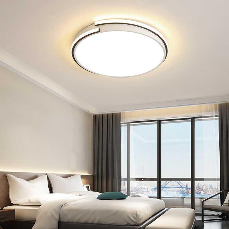 Led Round Bedroom Flushmount Light - Minimalist Acrylic Ceiling Fixture In Warm/White