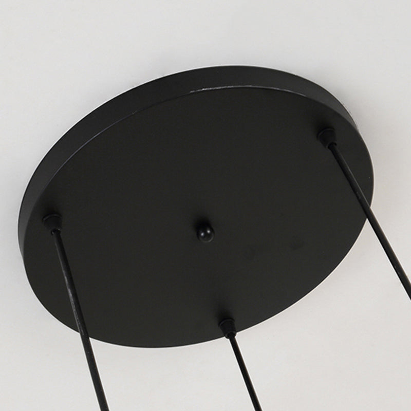 Classic Black Glass Bubble Pendant Light Fixture With 3 Lights For Living Room