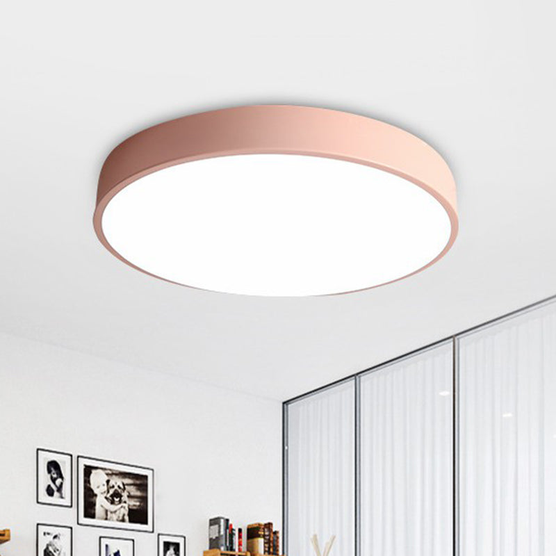 Modern Led Flush Mount Ceiling Light For Minimalist Bedrooms Pink / 12 White