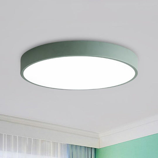 Modern Led Flush Mount Ceiling Light For Minimalist Bedrooms Green / 12 White