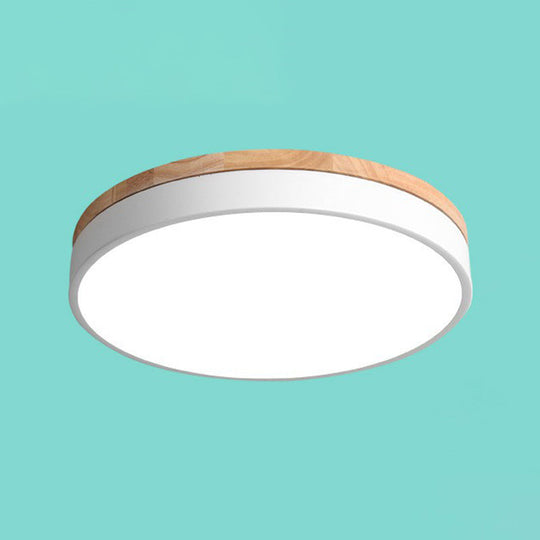 Sleek Led Circle Flush Mount Bedroom Lighting With Acrylic Shade White / 12
