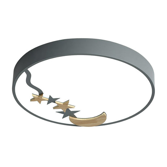 Starry Simplicity Circular Flush Ceiling Light With Led Acrylic Mount