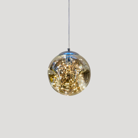 Sleek Geometric Led Pendant Light With Clear Glass Shade Ideal For Bedroom Ambiance And Starry