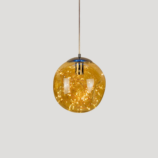 Sleek Geometric Led Pendant Light With Clear Glass Shade Ideal For Bedroom Ambiance And Starry
