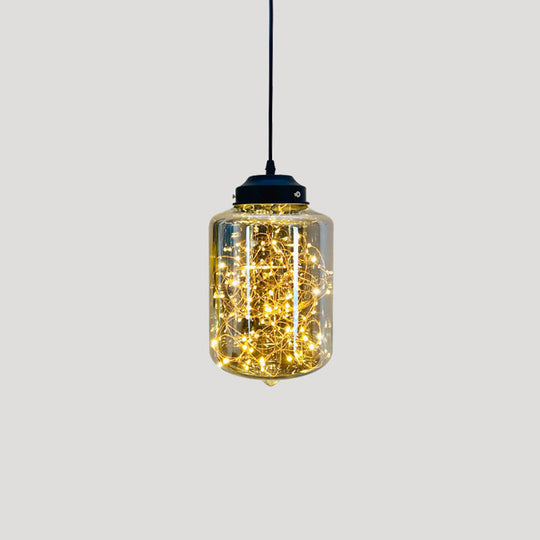 Sleek Geometric Led Pendant Light Suspension Fixture With Clear Glass For A Stunning Bedroom