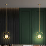 Simplicity Clear Glass Globe Ceiling Light: Led Pendant For Bedroom - Brass Finish / D