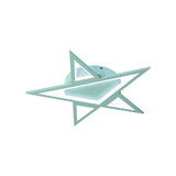 Modern Aluminum Star Shaped Pendant Light With Led In Blue/Pink - Flush Mount Ceiling