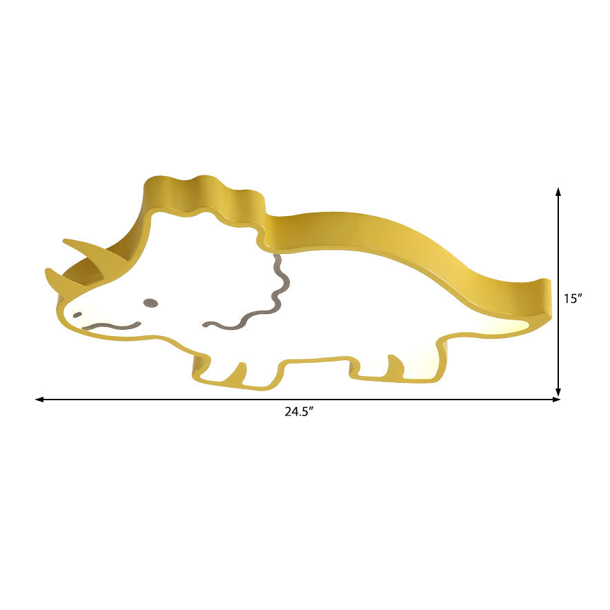 Roaring Fun: Dinosaur Design Led Flush Pendant Light For Kids’ Rooms Ceiling