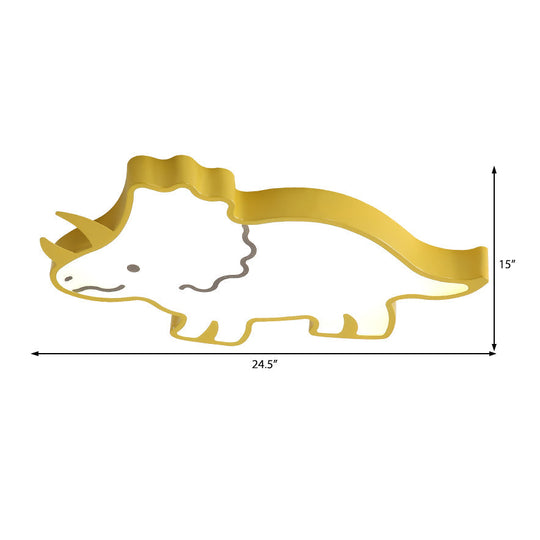 Roaring Fun: Dinosaur Design Led Flush Pendant Light For Kids’ Rooms Ceiling