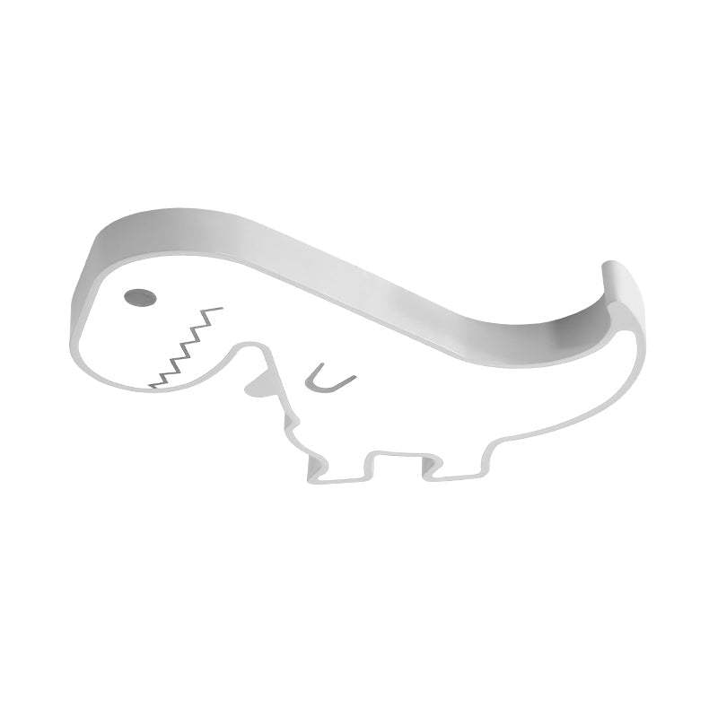 Led Dinosaur Acrylic Flush Mount Light - Cartoon Style Bedroom Ceiling Lighting Warm/White Glow