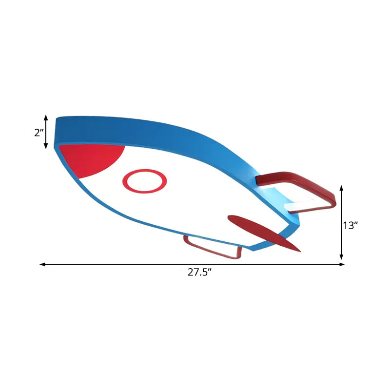 Cartoon Style Blue Led Ceiling Light With Flush Mount - Perfect For Bedroom And Warm/White Options