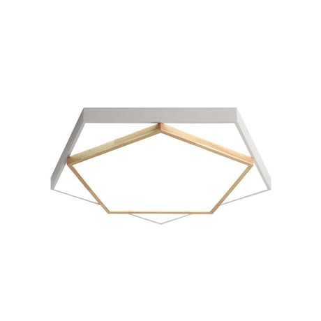 Pentagon Led Flush Mount Lamp In Acrylic Grey/White - 3 Color Options And Sizes Available