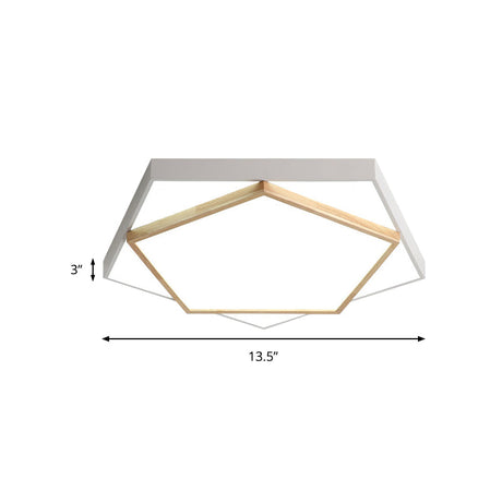 Pentagon Led Flush Mount Lamp In Acrylic Grey/White - 3 Color Options And Sizes Available