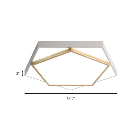 Pentagon Led Flush Mount Lamp In Acrylic Grey/White - 3 Color Options And Sizes Available