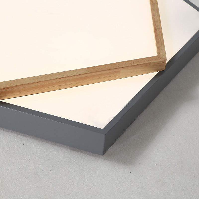 Pentagon Led Flush Mount Lamp In Acrylic Grey/White - 3 Color Options And Sizes Available