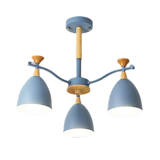 Modern Cone Chandelier Pendant Light - Metal Hanging Ceiling For Bedroom (3/6/8 Lights)