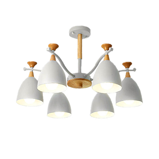 Modern Cone Chandelier Pendant Light - Metal Hanging Ceiling For Bedroom (3/6/8 Lights)