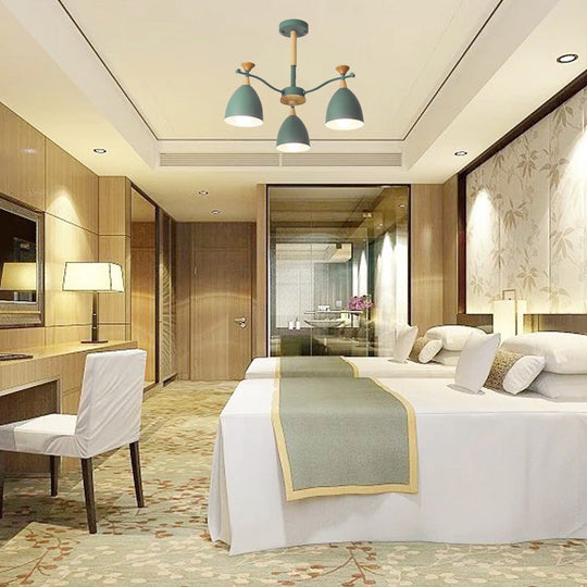 Modern Cone Chandelier Pendant Light - Metal Hanging Ceiling For Bedroom (3/6/8 Lights)