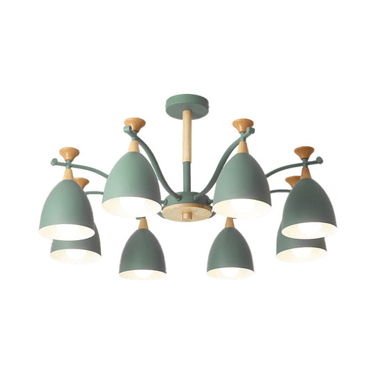 Modern Cone Chandelier Pendant Light - Metal Hanging Ceiling For Bedroom (3/6/8 Lights)