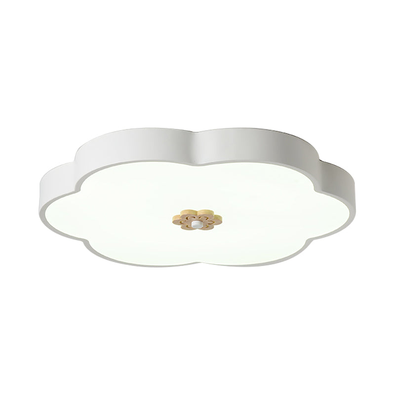 12’/16’ Modern Flower Flush Mount Ceiling Light With Acrylic Diffuser - Metal Led Black/White