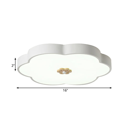 12’/16’ Modern Flower Flush Mount Ceiling Light With Acrylic Diffuser - Metal Led Black/White
