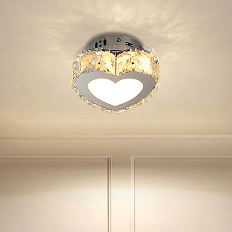 Stainless - Steel Led Crystal Flush Mount Ceiling Light: Modern Star Design For Corridors