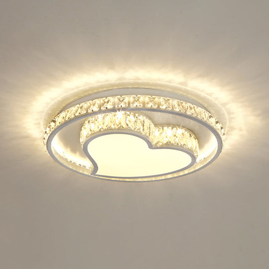 Simplicity Geometric Led Ceiling Light With Crystal Accents In Stainless Steel For Bedrooms