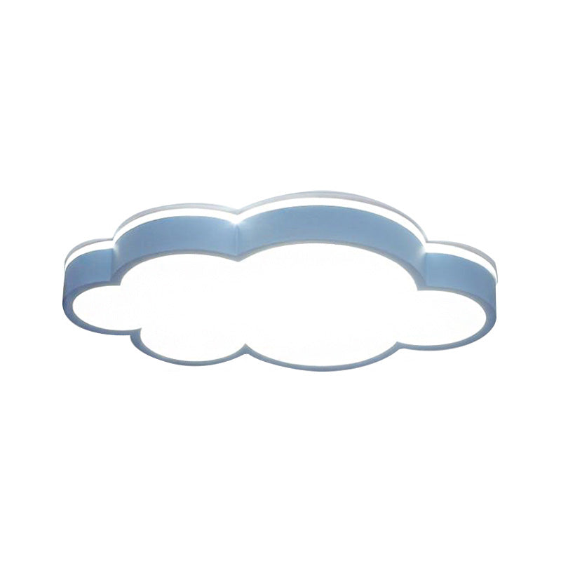 Cartoon Style Led Pendant Light For Bedroom Ceiling - Yellow/White Cloud Shade Acrylic And Metal