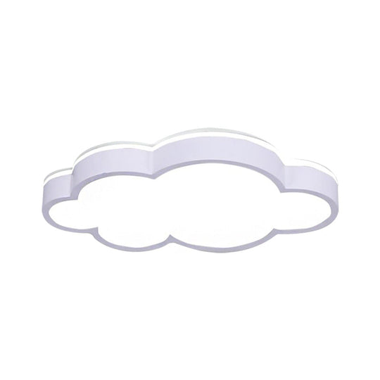 Cartoon Style Led Pendant Light For Bedroom Ceiling - Yellow/White Cloud Shade Acrylic And Metal