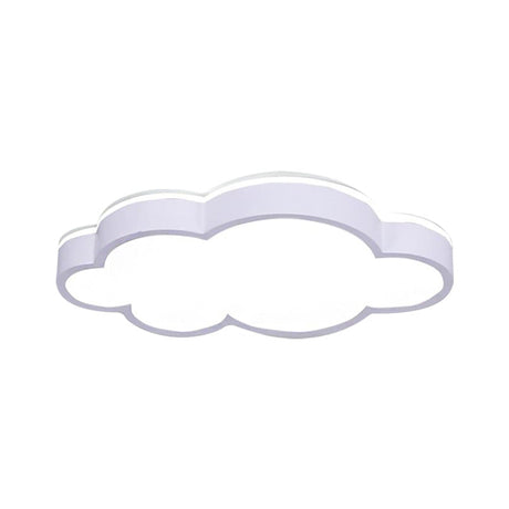 Cartoon Style Led Pendant Light For Bedroom Ceiling - Yellow/White Cloud Shade Acrylic And Metal