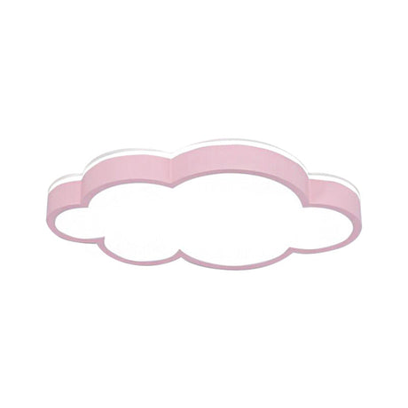 Cartoon Style Led Pendant Light For Bedroom Ceiling - Yellow/White Cloud Shade Acrylic And Metal