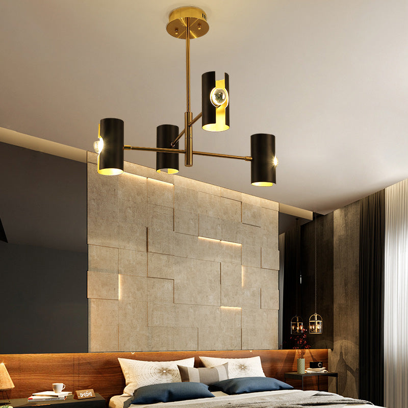 Modernist Starburst Chandelier Pendant Light - Metal 4/6/8 Lights Black Hanging Ceiling Lighting