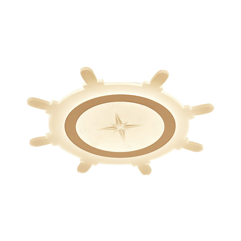 Modern Led Flush Ceiling Light With Rudder Acrylic Shade - Ideal For Child Bedroom