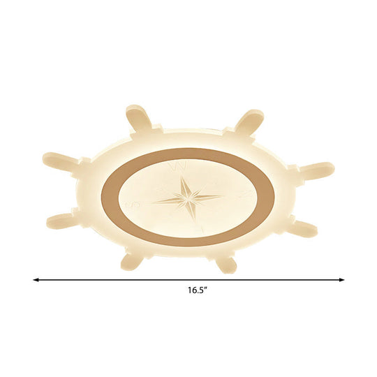 Modern Led Flush Ceiling Light With Rudder Acrylic Shade - Ideal For Child Bedroom