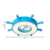 Stylish Led Blue Ceiling Light With Rudder Acrylic Shade For Bedroom Flush Mount